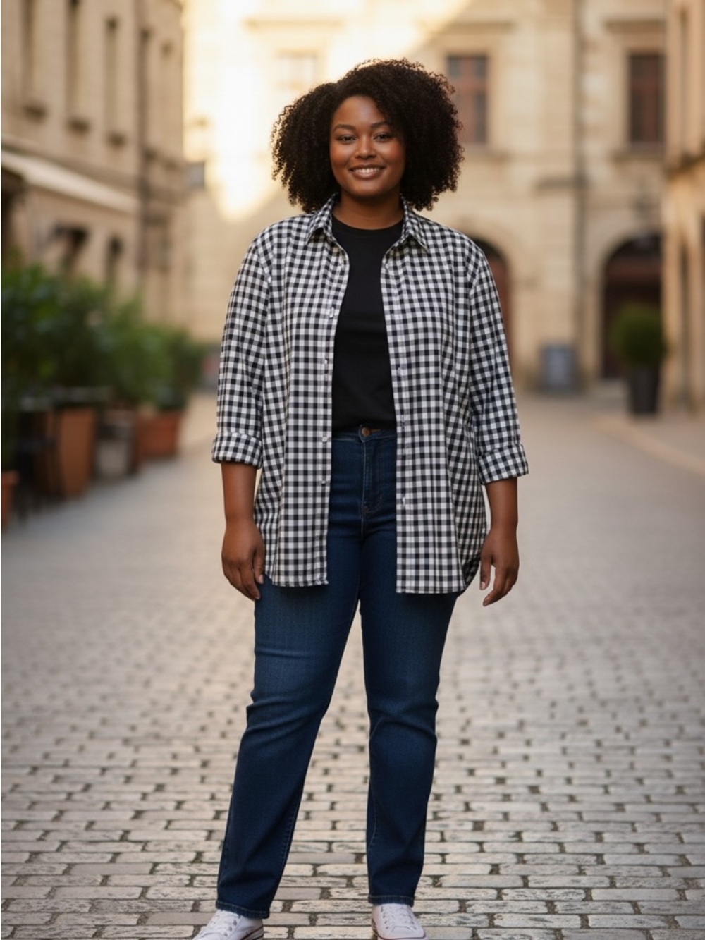 Lauren checkered Cotton blouse 3x